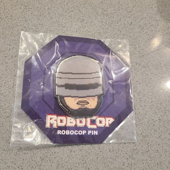 New Loot Crate Robocop Pin with Blue Background - Picture 1 of 2